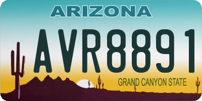 AZ license plate AVR8891