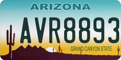 AZ license plate AVR8893