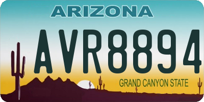 AZ license plate AVR8894