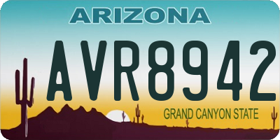AZ license plate AVR8942