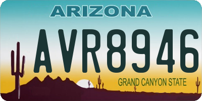 AZ license plate AVR8946