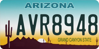 AZ license plate AVR8948