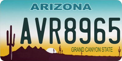 AZ license plate AVR8965
