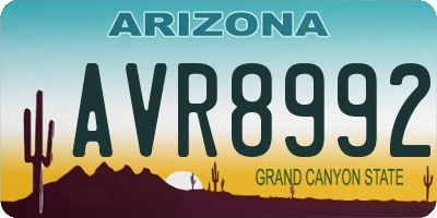 AZ license plate AVR8992