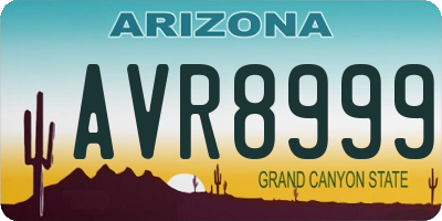 AZ license plate AVR8999