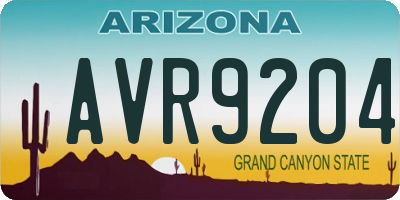 AZ license plate AVR9204