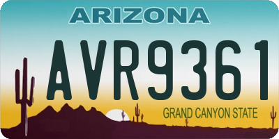 AZ license plate AVR9361
