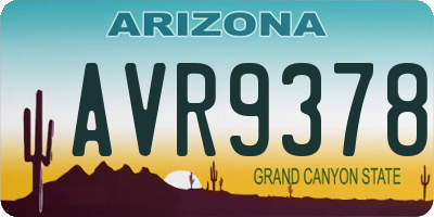 AZ license plate AVR9378
