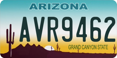 AZ license plate AVR9462