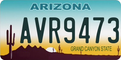 AZ license plate AVR9473