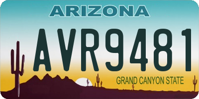 AZ license plate AVR9481