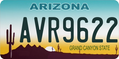 AZ license plate AVR9622