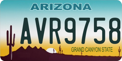 AZ license plate AVR9758