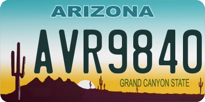 AZ license plate AVR9840
