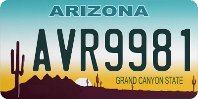 AZ license plate AVR9981