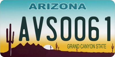 AZ license plate AVS0061