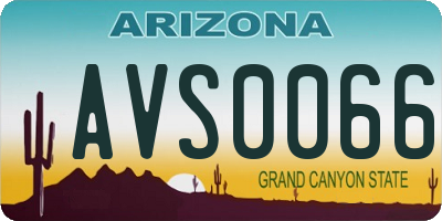 AZ license plate AVS0066