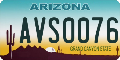 AZ license plate AVS0076