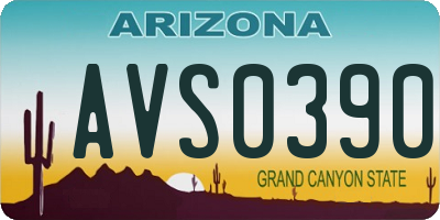AZ license plate AVS0390