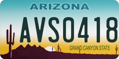 AZ license plate AVS0418