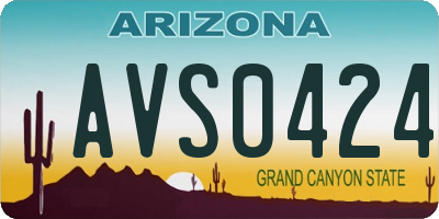 AZ license plate AVS0424
