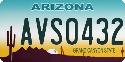 AZ license plate AVS0432