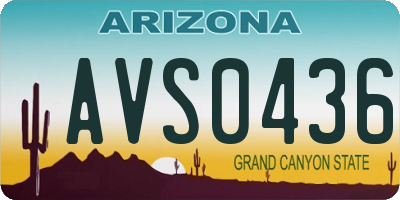 AZ license plate AVS0436