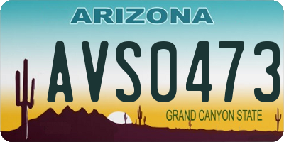AZ license plate AVS0473