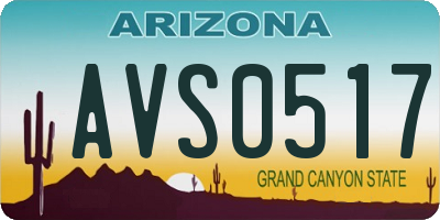 AZ license plate AVS0517