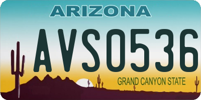 AZ license plate AVS0536