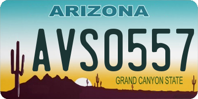 AZ license plate AVS0557