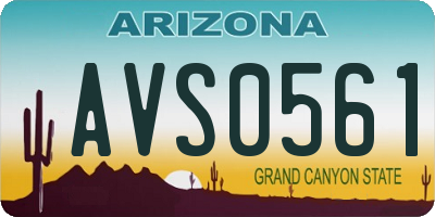 AZ license plate AVS0561