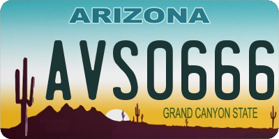 AZ license plate AVS0666