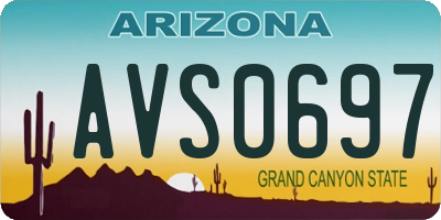 AZ license plate AVS0697