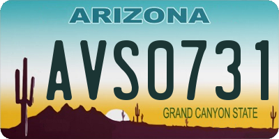 AZ license plate AVS0731