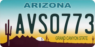 AZ license plate AVS0773
