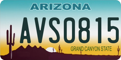 AZ license plate AVS0815