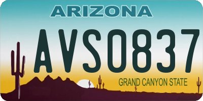 AZ license plate AVS0837