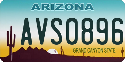AZ license plate AVS0896