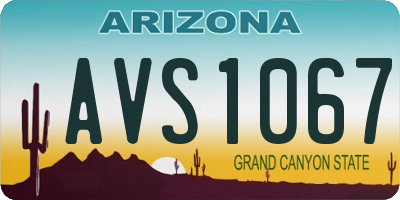 AZ license plate AVS1067