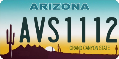 AZ license plate AVS1112