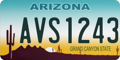AZ license plate AVS1243