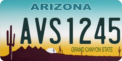 AZ license plate AVS1245