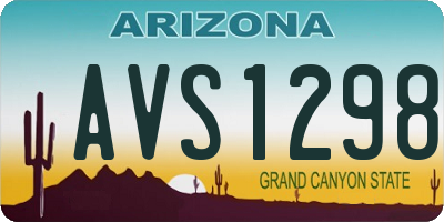 AZ license plate AVS1298
