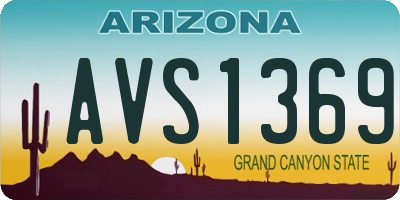 AZ license plate AVS1369