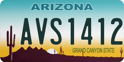AZ license plate AVS1412