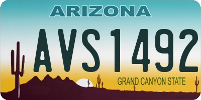 AZ license plate AVS1492