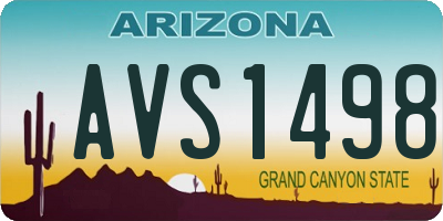 AZ license plate AVS1498
