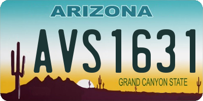 AZ license plate AVS1631