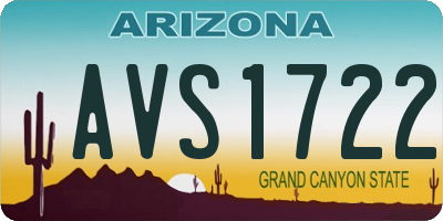 AZ license plate AVS1722